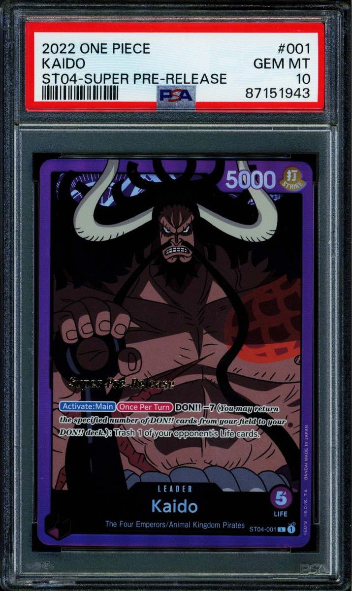 Kaido - ST04-001 - PSA 10 - Super Pre-Release - English - One