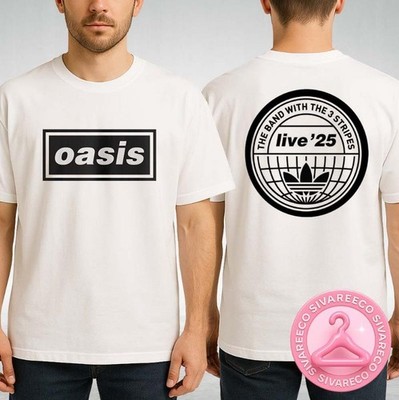 Oasis Live 25 T-Shirt The Band With The 3 Stripes Tour T