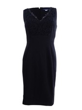 Tommy Hilfiger Women's Lace-Trim Sheath Dress (2, Black) 190607746248