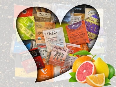 Citrus Tea Bag Sampler Variety Pack - 24 Single-Serve Varieties - 19 Brands