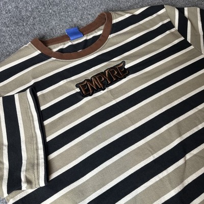 VTG Y2K EMPYRE Green Blk/White Stripe Skater Jesse Pinkman Grunge T-Shirt men XL