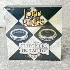 The Lord of the Rings Checkers Tic Tac Toe Game Set - New