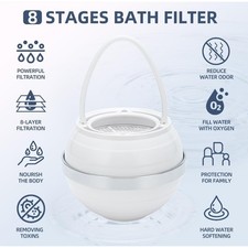 Bath Filter for Tub - 8 Stages Bath Water Filter for Tub Faucet, Hard Water, NEW