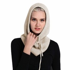 Winter Hats for Women, Hooded Scarf Hat for Women Balaclava Knit Beanie Skull...