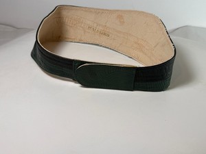 Vintage Green Wide Leather Waist Belt 33in Small