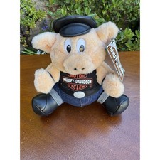 Vintage 1993 Harley-Davidson Plush Pig Stuffed Animal Play By Play Motorcycle