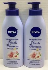 NIVEA Oil Infused Peach Blossom and Avocado Oil Body Lotion, 16.9oz, 2 Pack