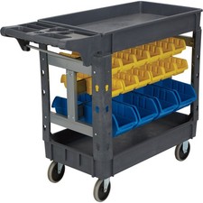 Strongway 500-Lb. Service Cart with Bins, 40 3/8in.W X 17 5/16in.D X 33 5/8in.H