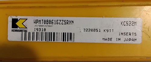 KENNAMETAL Carbide Inserts 5-pack - KC522M - WPMT080615ZZSRHN    (A3) - Picture 1 of 4