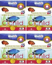 (4 Pack) NorthFin Cichlid New Fish Food Formula 3mm Pellets, 250g, Omnivore Carn