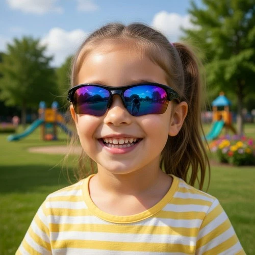 Black & Blue Kids Childrens Wraparound Sunglasses Girl Boy Shades Glasses UV400 - Picture 5 of 8