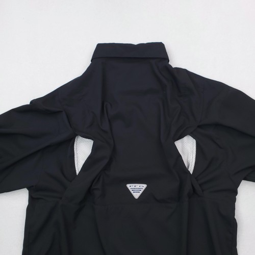 Columbia PFG Hemd Herren Medium schwarz Kurzarm Angeln Omni-Shade belüftet UPF - Bild 9 von 12