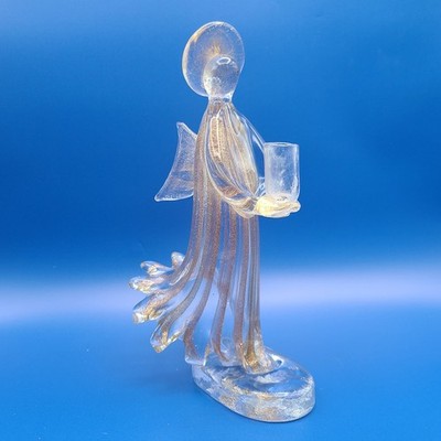 Murano Ferro & Lazzarini Avventurina Angel Candle Holder 9'' High FREE SHIPPING