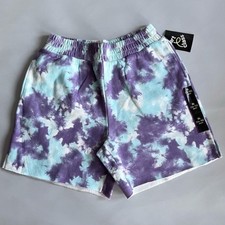 Art Class Kids Fleece Shorts Blue Purple Tie Dye XL