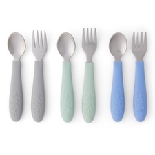 Kids Silverware with Silicone Handle Childrens Safe Flatware Toddler Uten...