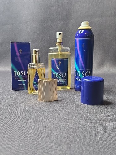 Vintage Avon Tosca Lot Of 3 Spray Parfum Deodorant Over 8 Oz Total! Rare Set - Picture 3 of 19
