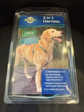 3-in-1 Harness with Control Leash LARGE Girth Adjusts from 29.5"- 42.5" Teal
