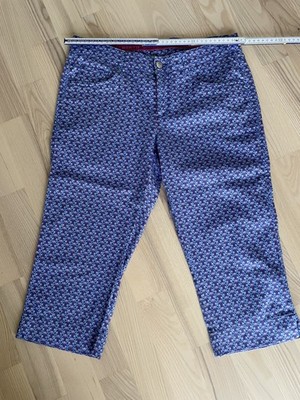 Alberto Golfhose Capri Hose Gr. 38 blau bunt