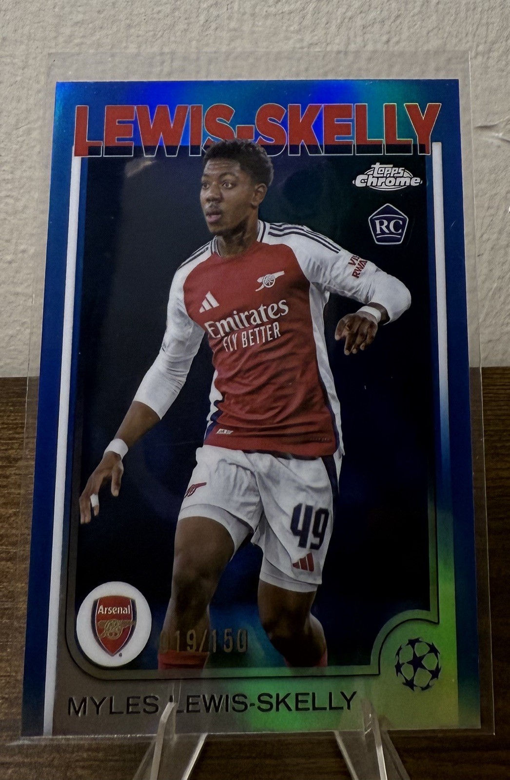 2024-25 Topps Chrome UEFA MYLES LEWIS-SKELLY 019/150 RC Blue Refractor SP #154