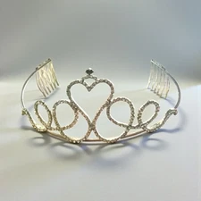 David’s Bridal Tiara Collection Headpiece Rhinestone Headband Silver