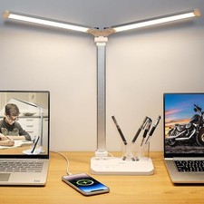 IVict Dual Swing Arm LED Desk Lamps, 5 Light Modes x 10 Brightness Levels Desk