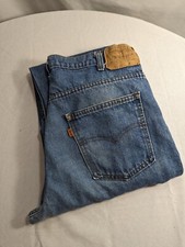 Vintage Levi Strauss Jeans 36x31 Orange tab USA Faded Medium Wash Denim 509-0217