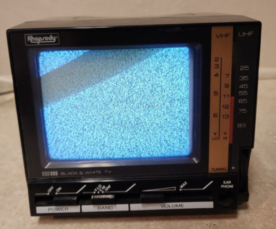 Rhapsody Personal Portable Black and White TV 628/ B for