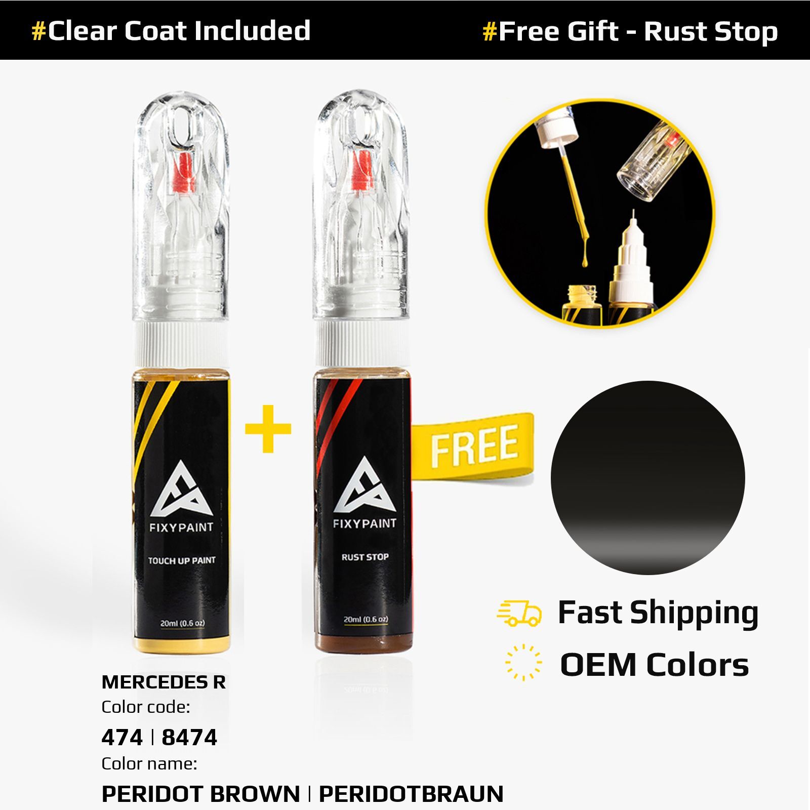 Car Touch Up Paint For MERCEDES R Code 474 8474 PERIDOT BROWN car-touch-up-paint-for-mercedes-r-code-474-8474-peridot-brown