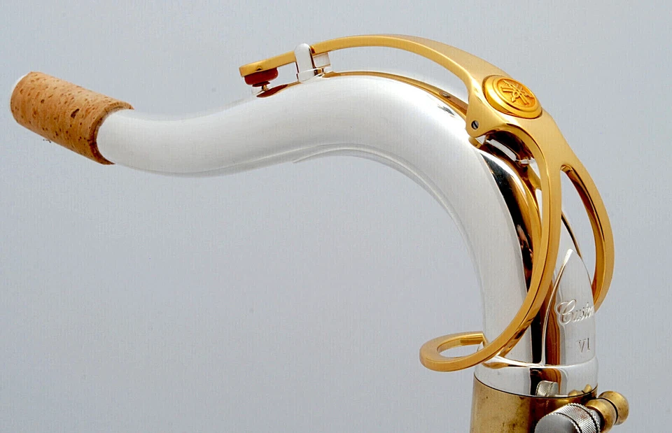 Yamaha V1 placa plateada/laca dorada TV1S mástil de saxofón tenor personalizado Foto 3 de 3