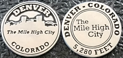 NEW LISTING - DENVER SKYLINE - THE MILE HIGH CITY - NATIONAL PARK TYPE TOKEN  CO