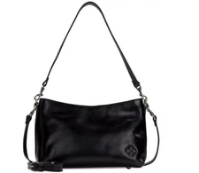 PATRICIA NASH Betta medium leather shoulder crossbody bag + Dust bag BLACK