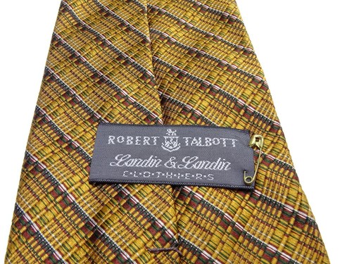 Vintage Style ROBERT TALBOTT Landin &Landin Tweed Look Hand Sewn Luxury Silk Tie - Picture 7 of 8