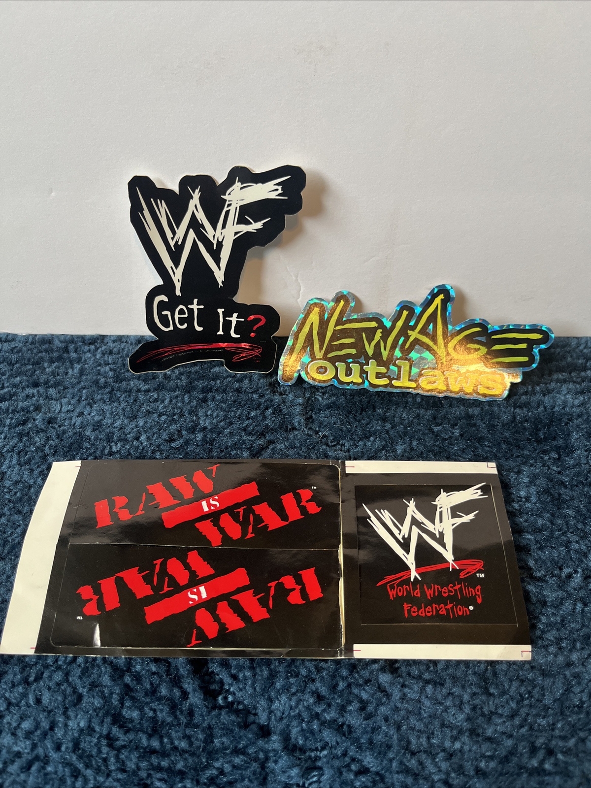WWE / WWF Action figure accessories lot, Table Ladders Chair Fan Bell  Stickers