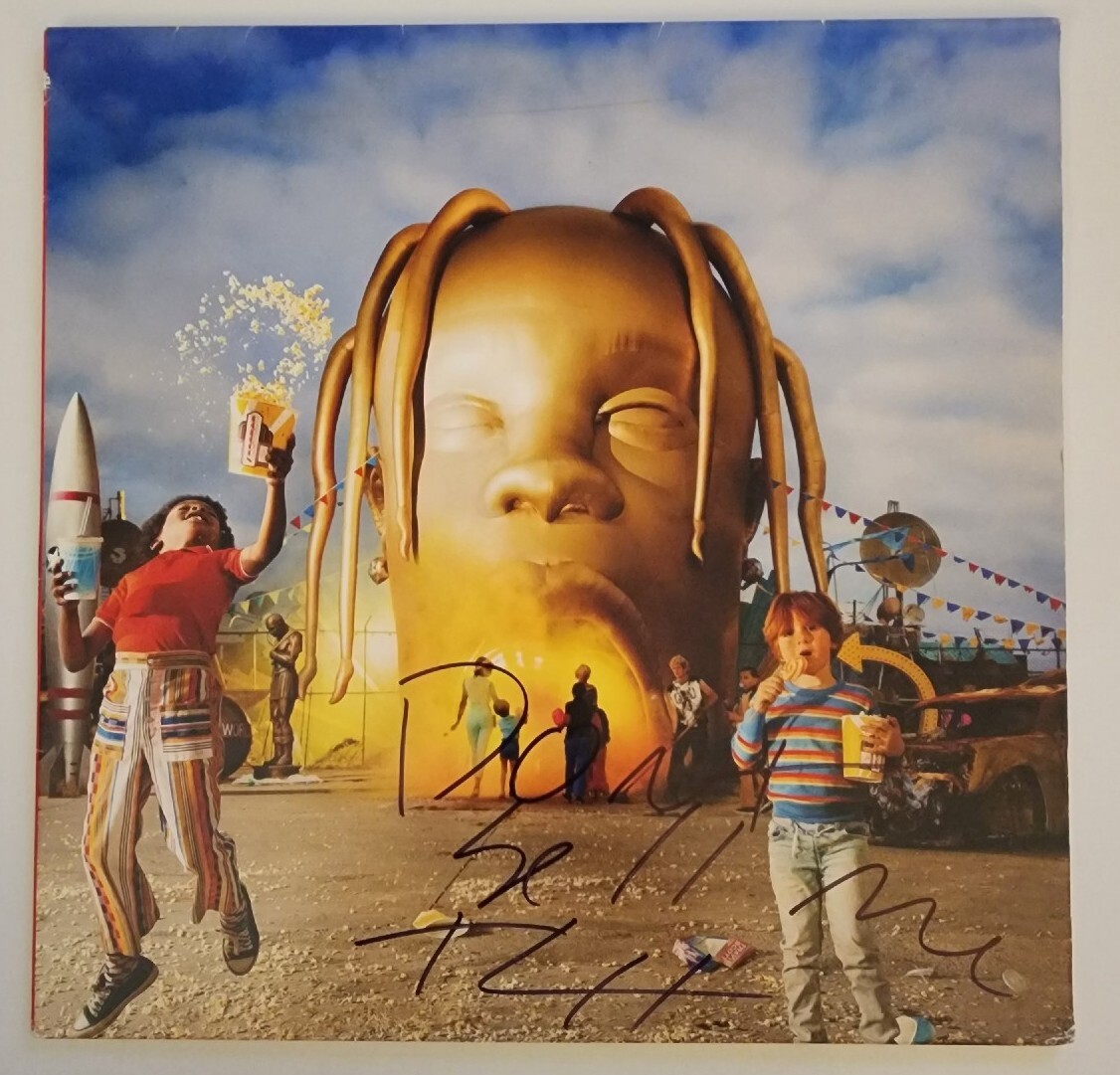 Travis Scott Signed Auto Astroworld Vinyl Album Cover Don