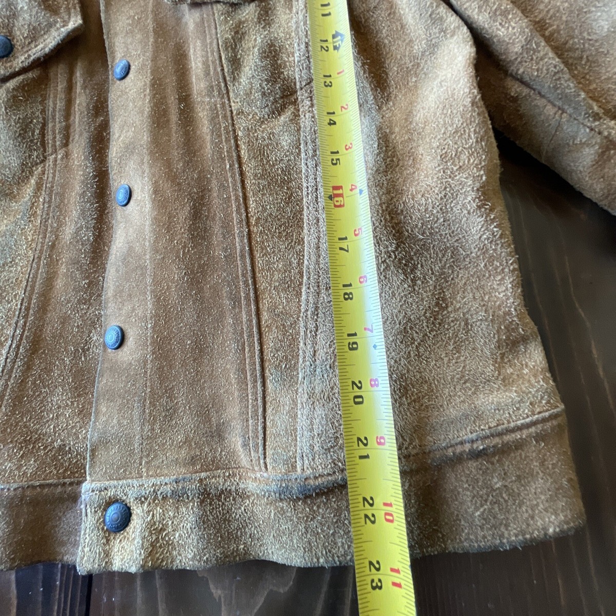 Vintage Levi's Big E Split Cowhide Suede Leather Trucker Jacket 60s Brown  Sz S/M