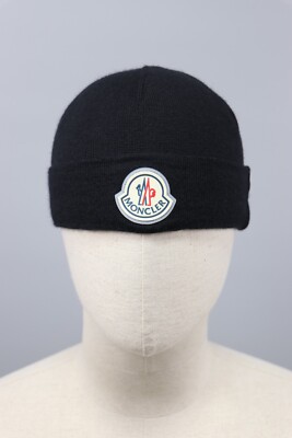 MONCLER ブラック ビーニー MONCLER Vintage Beanie Black Wool made In Italy ADULT Size S | eBay