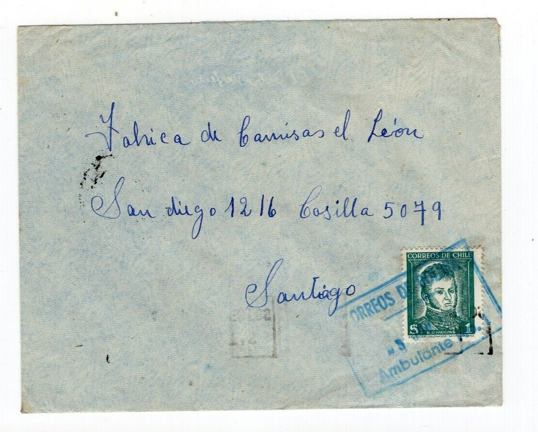 Chile 1954 TPO train railway cancellation CORREOS DE BOLIVIA AMBULANTE N°1
