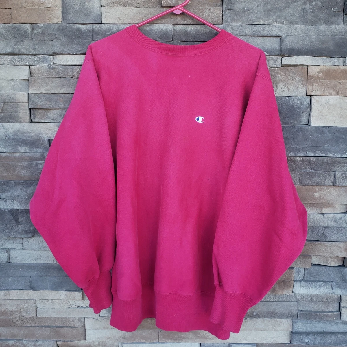 Vtg 90s Champion Reverse Weave Crewneck Sweatshirt Blank pink Purple XL