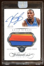 2013 FLAWLESS KEVIN DURANT AUTOGRAPH 3 COLOR GU JUMBO PATCH  #05/25 perfect auto