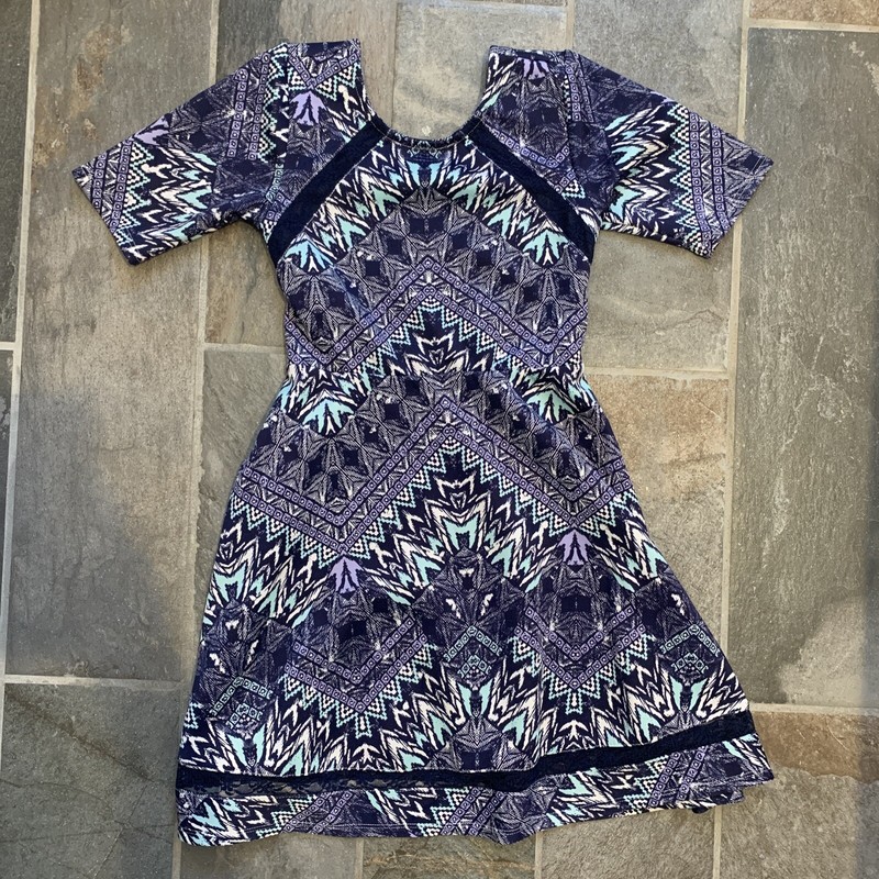 Girls Love, Fire Purple Blue White Dress Size 10 With Blue Bike Shorts For Play
