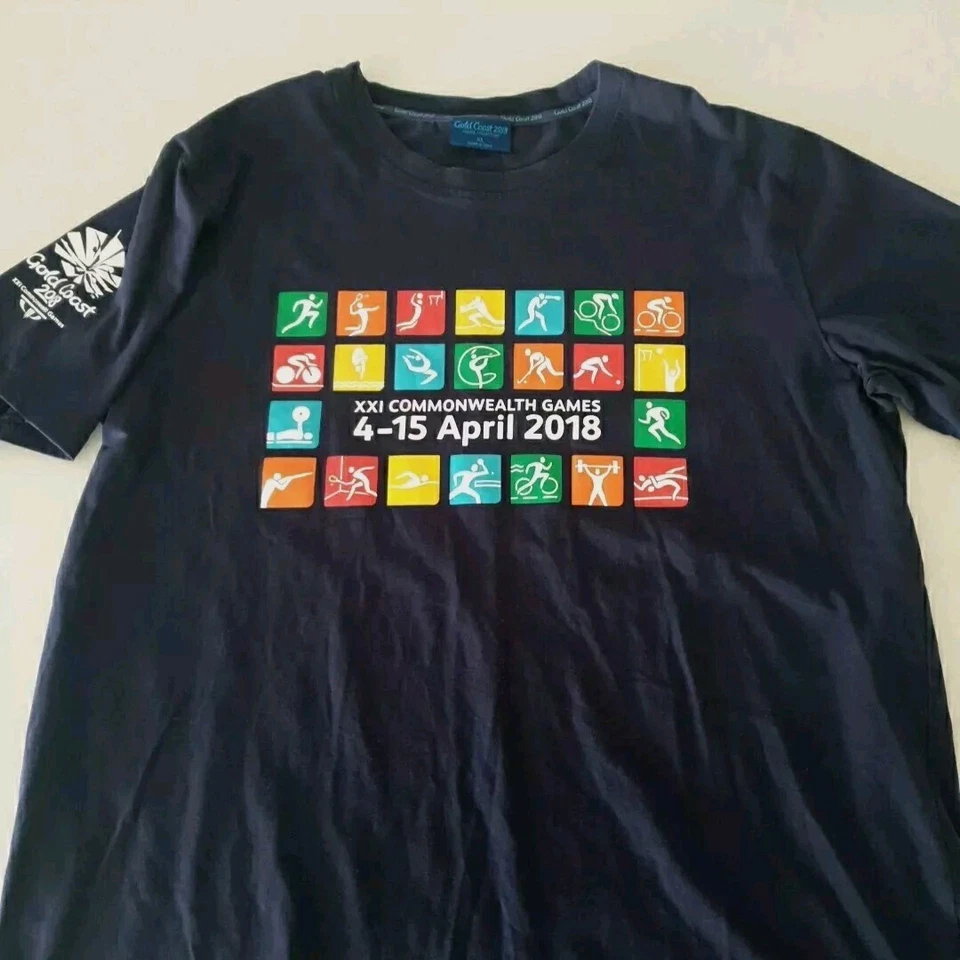 Gold Coast Aust. Camiseta deportiva de los Juegos de la Commonwealth 2018 para hombre azul algodón talla XL Foto 3 de 4