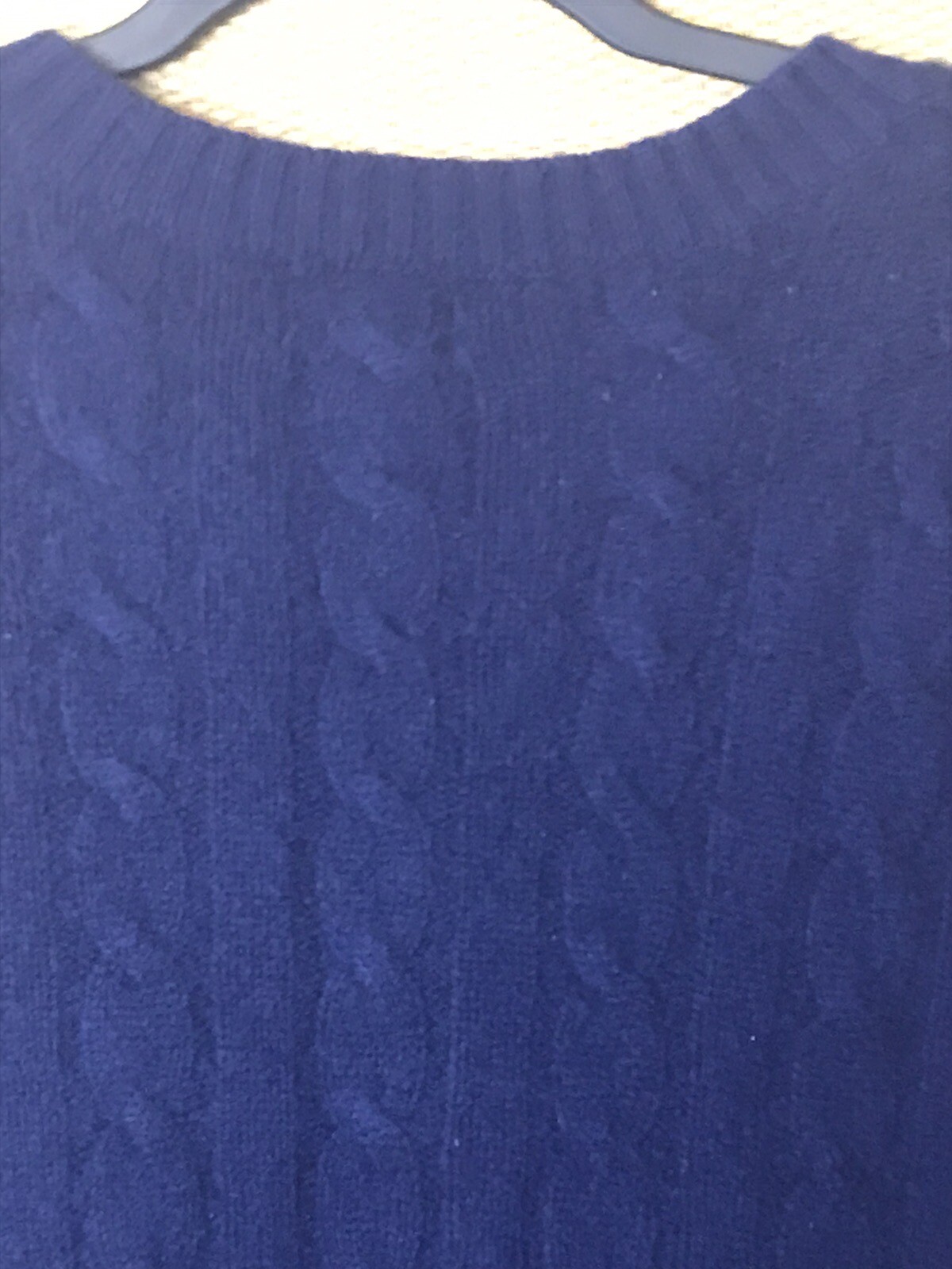 LL Bean Men's XL 100 Cashmere Crew Neck Long Sleeve Sweater Navy Blue