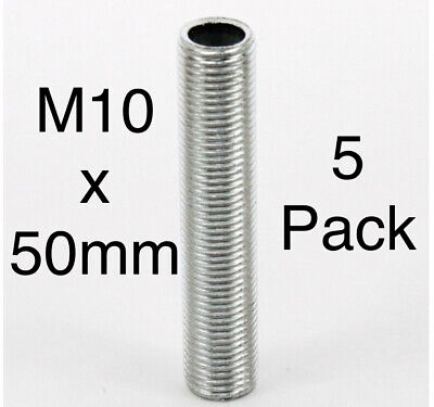 5x M10 20mm x 10mm Allthread With Washer & Nut to Secure Electrical Lamp Holders