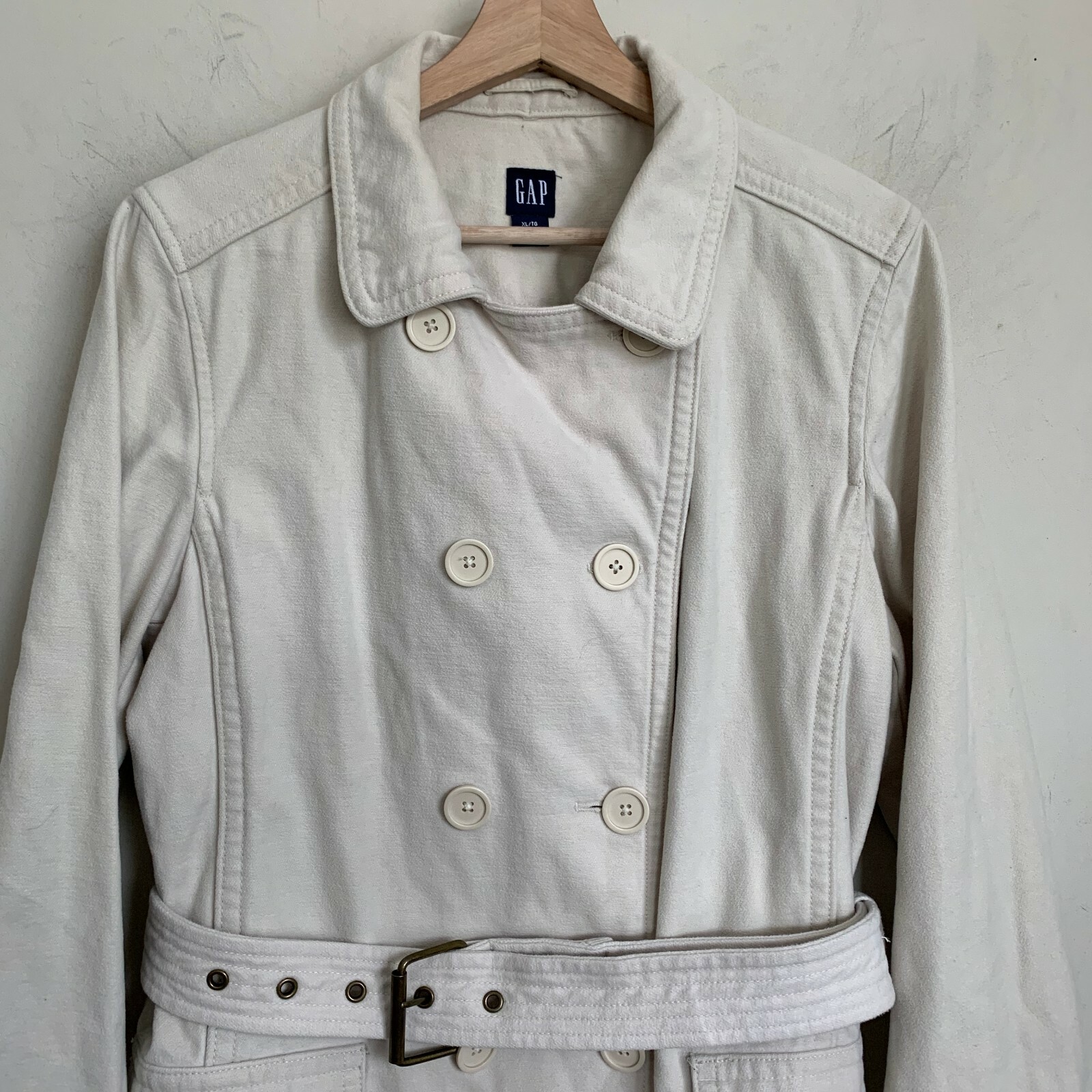 Gap Jacket Ivory Collared Double Breasted Removab… - image 4