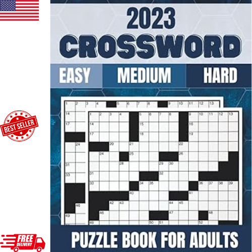 2023 Crossword Puzzle Books for Adults: Large Print Crossword Puzzles for Senior - Picture 1 of 1