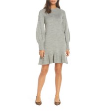 Eliza J Balloon Sleeve Sweater Dress Size Medium Gray NWT $148