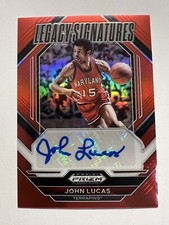 2023-24 Prizm Draft Picks John Lucas Auto /149 Red Legacy Signatures Color Match