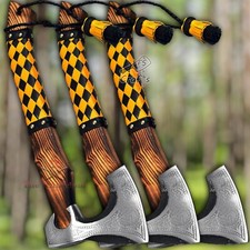 Lot of 3 Hand Forged Viking Valhalla Axe Norse Dane Axe Hunting Tomahawk Hatchet