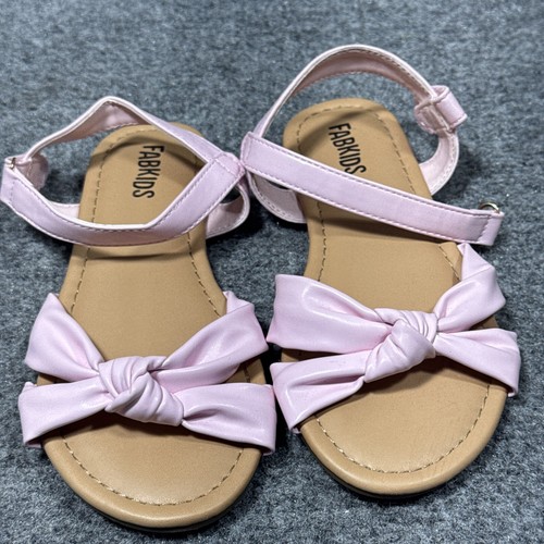 Fabkids Toddler Girl's Knot Strap Sandal in Pink, Size 13 - Picture 2 of 5