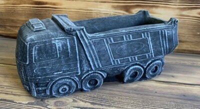 STEINGARTEN 8 RAD LKW LKW KIPPER PFLANZENTOPF DETAILLIERTES BETONORNAMENT